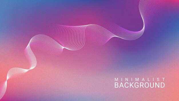 Grainy abstract gradient background with wavy lines