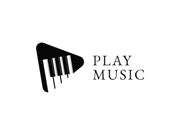 Graj Muzykę Koncepcja Projektowania Logo Ilustracje Fortepianowe