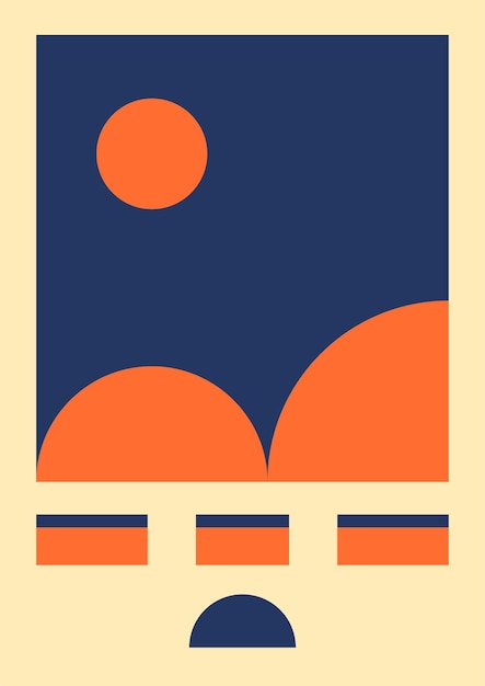 Plik wektorowy granatowo-pomarańczowy abstrakcyjny projekt plakatu 5