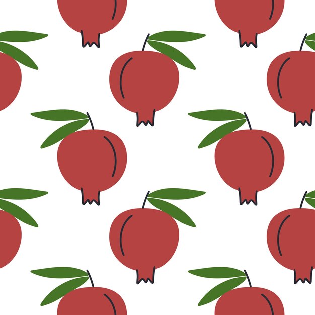 Granaty bez szwu deseń ilustracji wektorowych Całe tło owoców granate