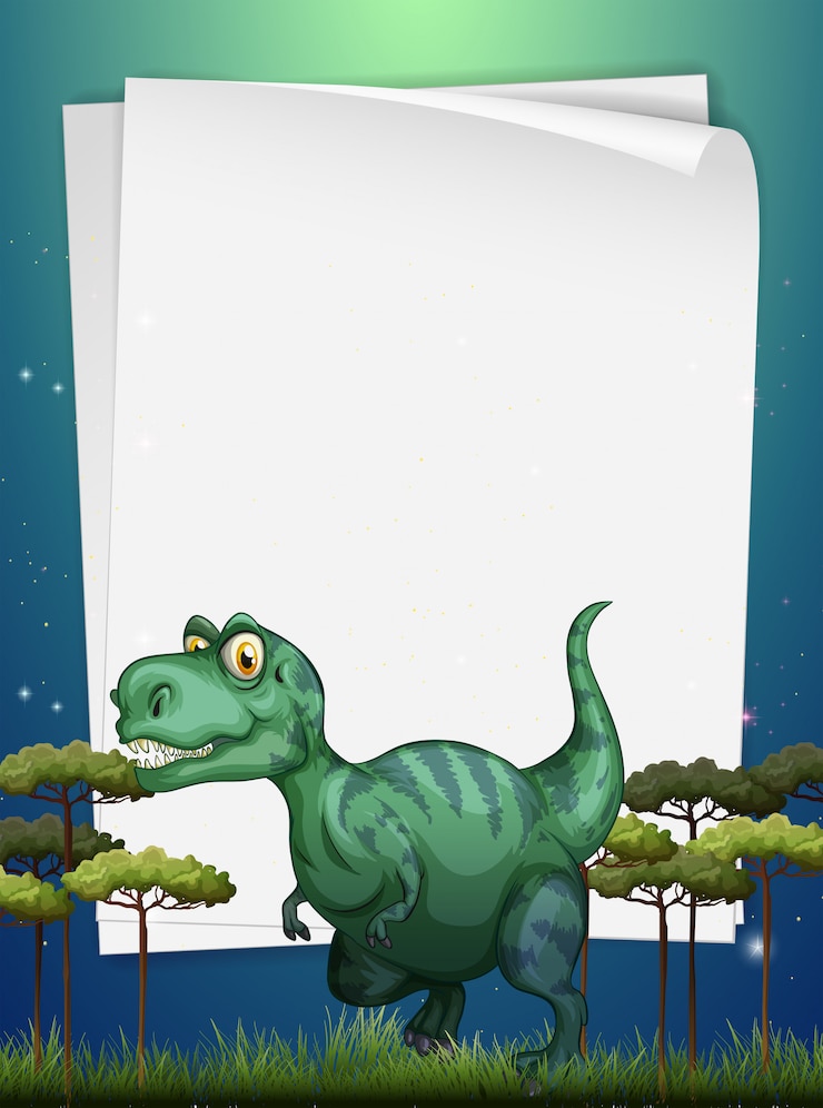 Wektor granica z t-rexem w terenie