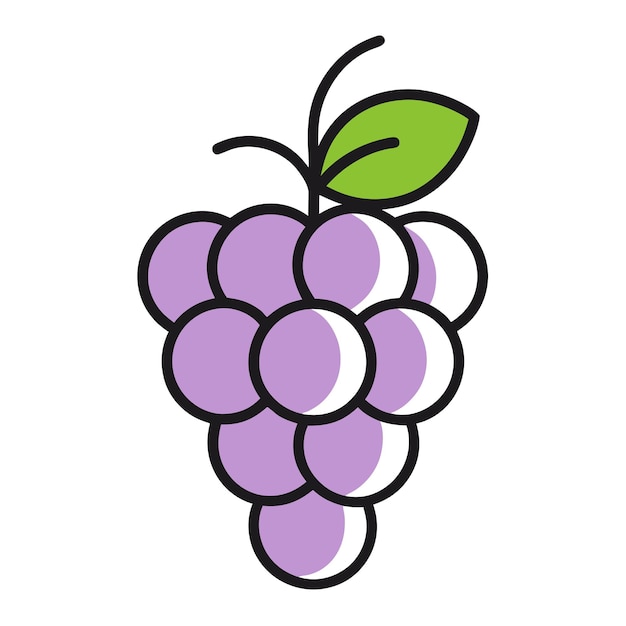 Grapes Line Art Wektorowy Projekt