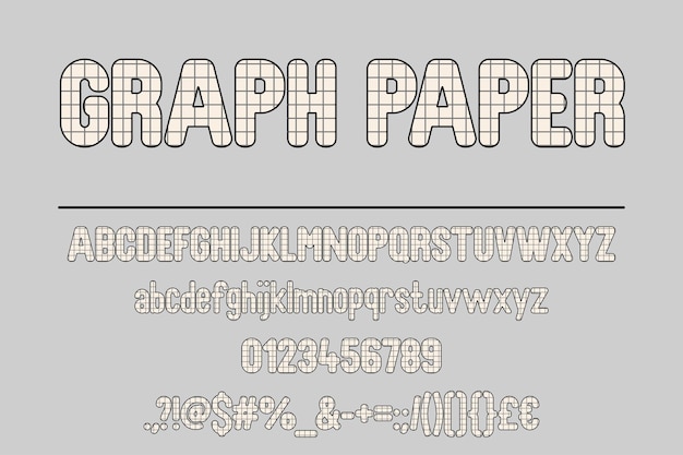 Graph Paper Font Set Idealny dla projektów naukowych i edukacyjnych