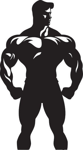 Plik wektorowy graphite glance full body black symbol defined dominance bodybuilders iconic design