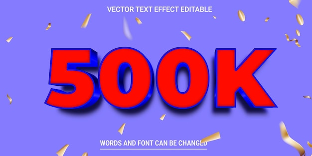 Plik wektorowy gratulacje 500k edytowalny wektor efektów tekstowych