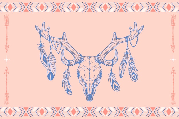 Grawerowanie ręcznie rysowane tła boho