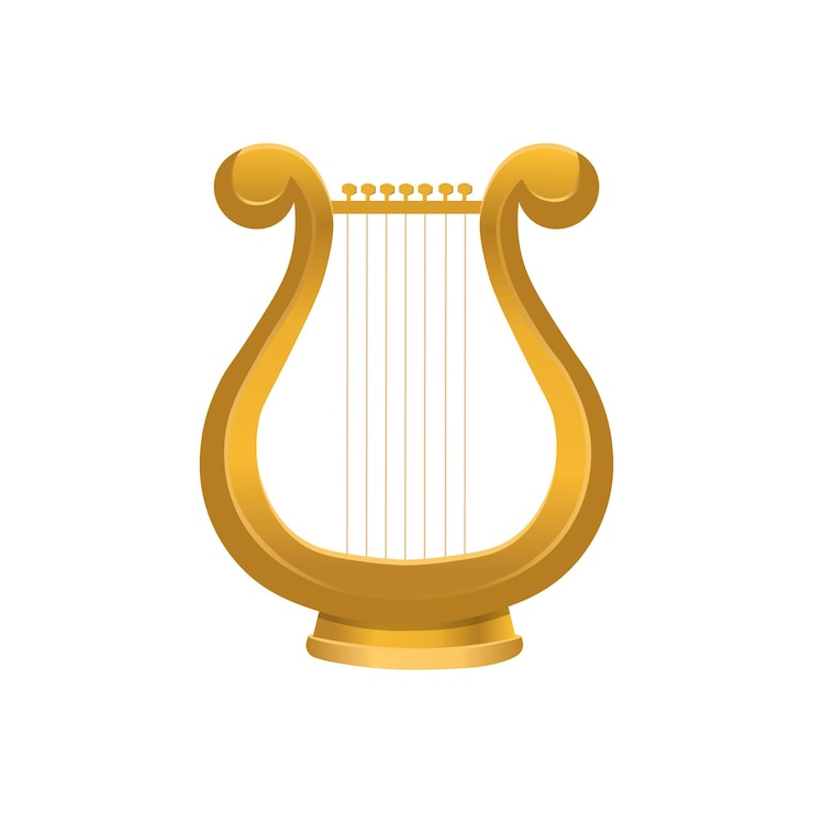 Grecki instrument muzyczny lira na białym tleWektor