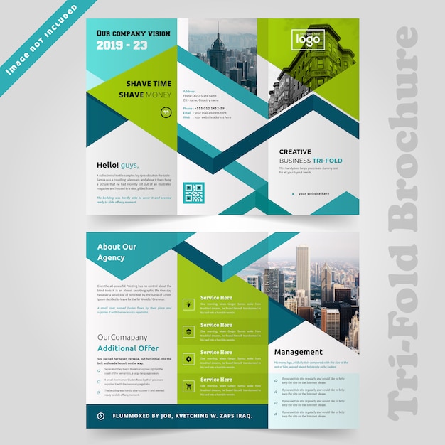 Green Corporate Trifold Brochure Design