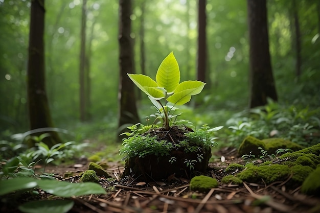 Green Life Plant Growth Zrównoważone ogrodnictwo i zrównoważony rozwój środowiska w lesie