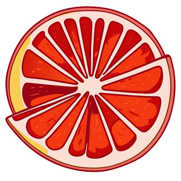 Plik wektorowy grejpfrut ręcznie rysowane kreskówka naklejka ikona koncepcja na białym tle ilustracja