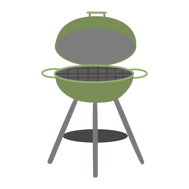 Plik wektorowy grill bbq izolowany na białym tle mangal brazier barbecue element do letniego gotowania na świeżym powietrzu ilustracja wektorowa w stylu kreskówki sprzęt piknikowy do grillowania mięsa i posiłków
