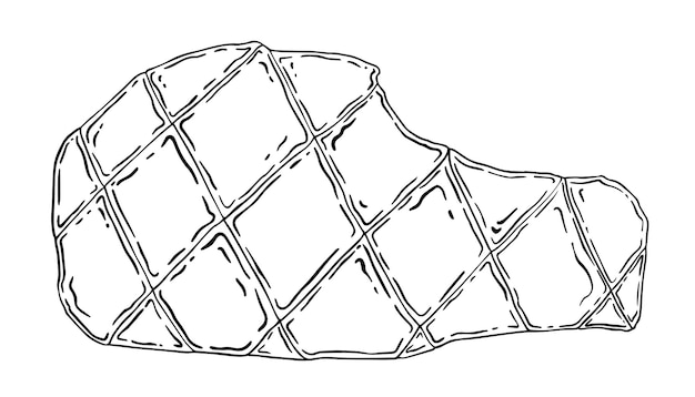 Plik wektorowy grillowany stek bazgroły liniowy