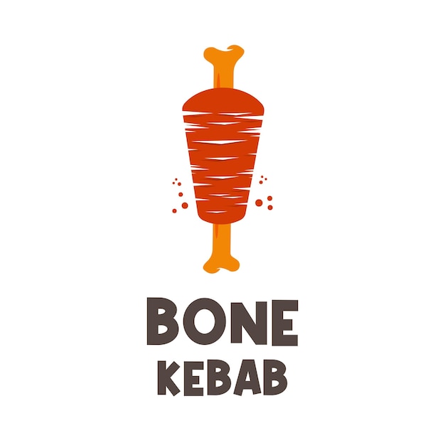 Grillowany świeży Czerwony Kebab Ilustracja Wektorowa Logo