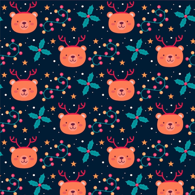 Grizzly Funny Christmas Pattern