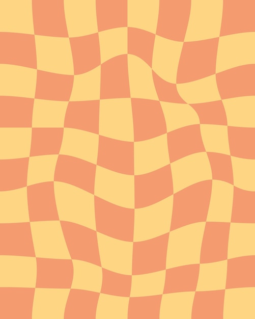 Groovy 70s tło z falistym wzorem w kolorze retro pomarańczowym idealne dla vintage