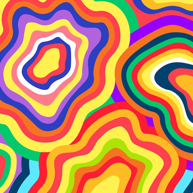 Groovy kolorowe tło z falistymi paskami
