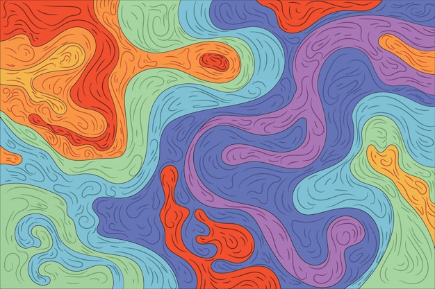Groovy psychodeliczne kolorowe tło