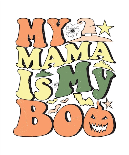 Groovy styl Halloween typografii t-shirt Design, vintage typografia t-shirt Design, groovy y-shirt