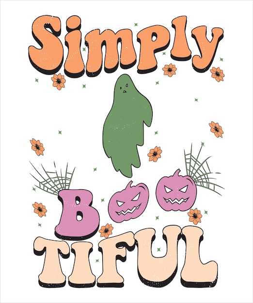 Groovy styl Halloween typografii t-shirt Design, vintage typografia t-shirt Design, groovy y-shirt