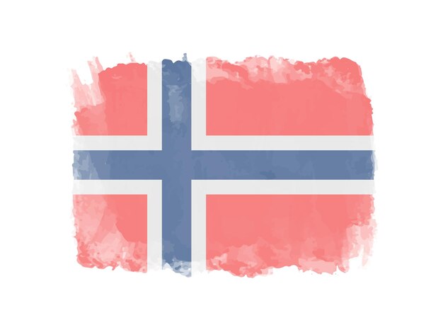 Grunge Akwarela Flaga Norwegii