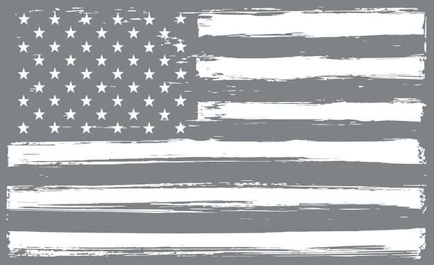 Grunge czarno-biała flaga amerykańska
