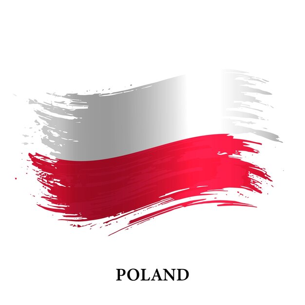 Grunge flaga Polski wektor pędzla