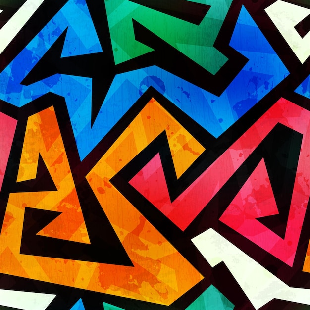 Grunge kolorowe graffiti bez szwu tekstury