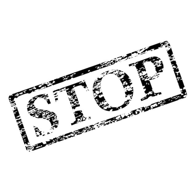 Grunge Pieczęć Czarny Kolorowy Stop Stamp Stop Ilustracji Wektorowych