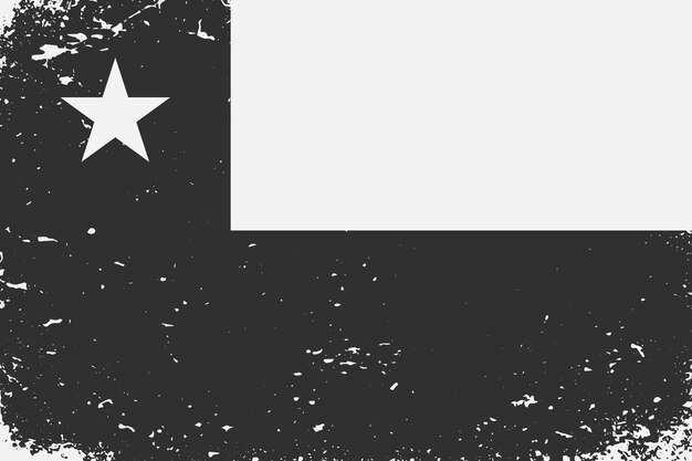 Grunge W Stylu Czarno-białej Flagi Chile