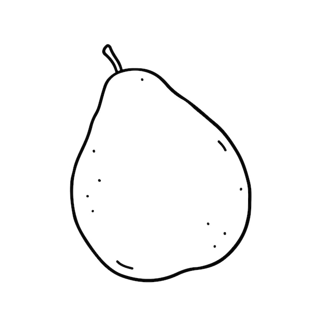Gruszka izolowana na białym tle ręcznie rysowane ilustracja w stylu konspektu