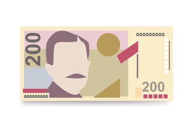 Gruziński Lari Japonia Jen Ilustracja Wektorowa Gruzja Zestaw Banknotów Pakiet Banknotów Pieniądze Papierowe 200 żel