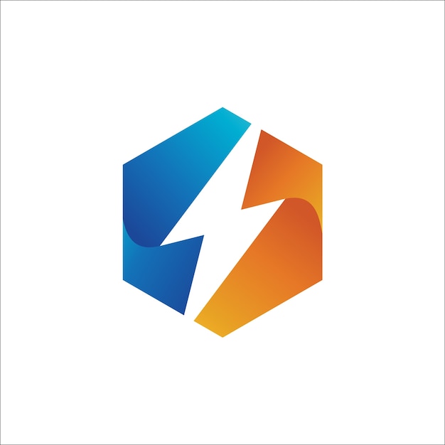 Grzmot w kształcie sześciokąta Logo szablon projektu