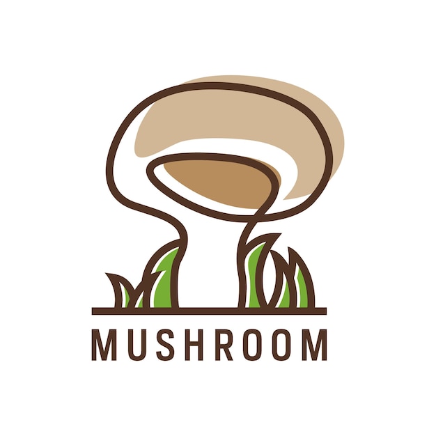 Plik wektorowy grzyb grzyby natura linia zarys ikona logo design