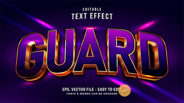 Guard edytowalny efekt tekstowy