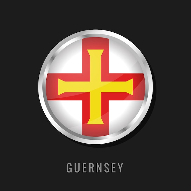 Guernsey okrągła ramka flaga krajowa okrągły błyszczący flaga Guernsey