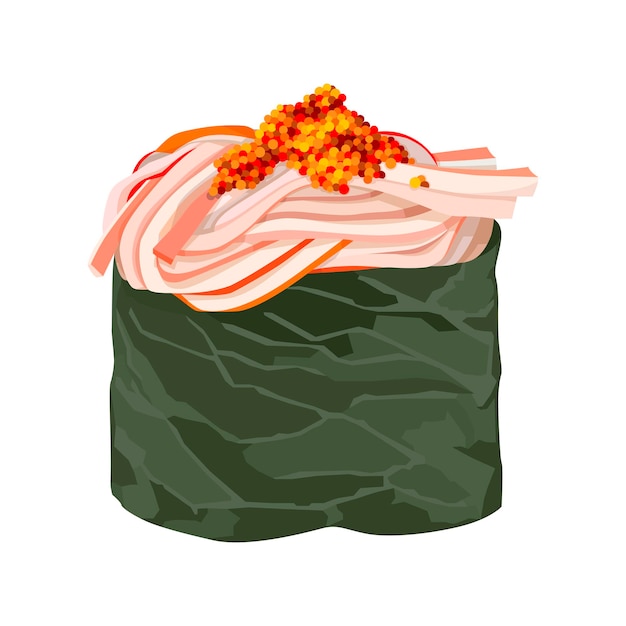 Plik wektorowy gunkan maki z krabem ręcznie rysowane ilustracji wektorowych roll sushi