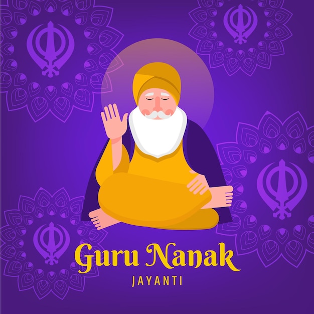 Guru Nanak Jayanti W Płaskiej Konstrukcji