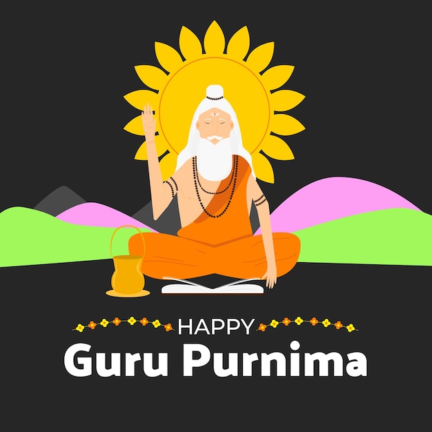 Guru Purnima Post w mediach społecznościowych