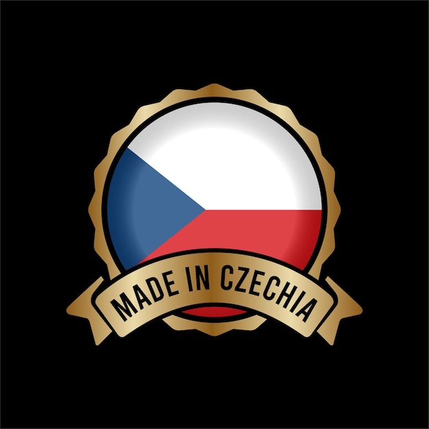 Plik wektorowy guzik ze złotym znaczkiem i znaczkiem made in czechia-01