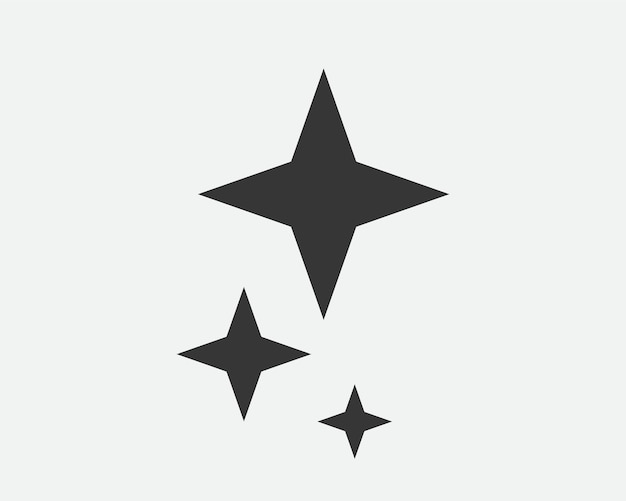 Gwiazdy wektor ikona Streszczenie gwiazda symbol czarno-biały znak kolekcji Galaxy