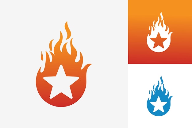 Gwiezdny Ogień Logo Szablon Projekt Wektor Godło Koncepcja Projektowania Kreatywny Symbol Ikona