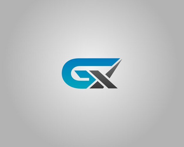 GX Initial Logo with Blue and Grey Color Scheme