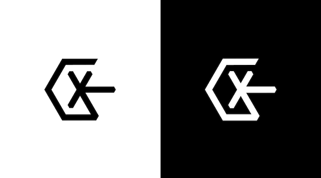 Gx Logo Sześciokąt Wektor Monogram Czarno-biały Ikona Ilustracja Styl Wzory Szablonów