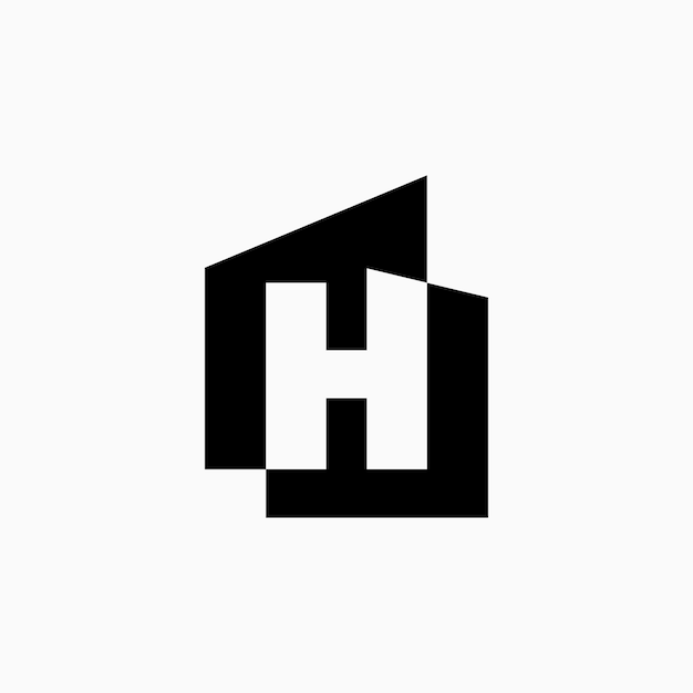 Plik wektorowy h letter house monogram dom hipoteczny architekt architektura logo ilustracja ikony wektorowej