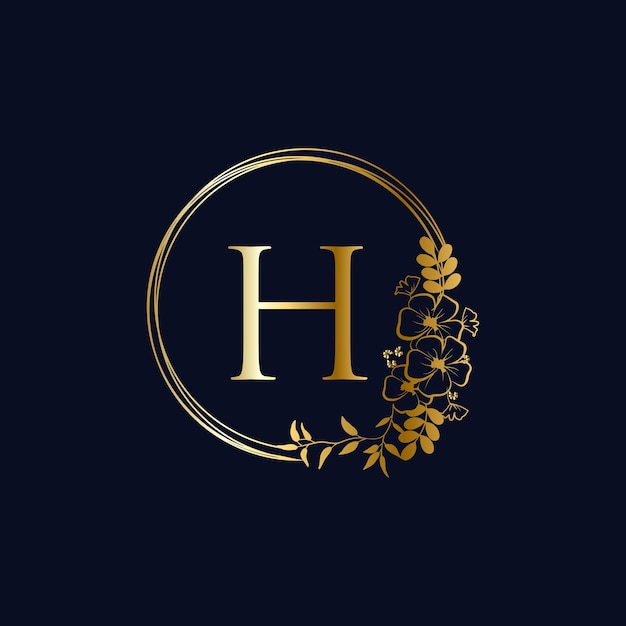 H Początkowe Logo Szablon Wektor Logo Wedding Circle