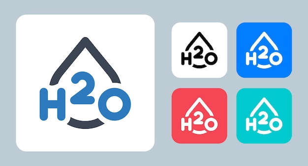 H2o Ikona Wektor Ilustracja Znak Symbol Płaskie Ikony