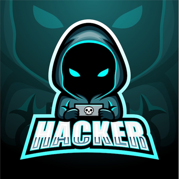 Hacker maskotka esport ilustracja