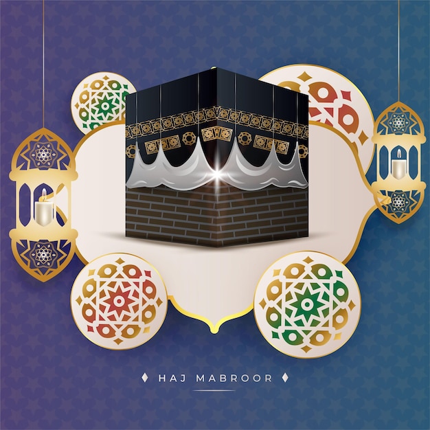 Hadżdż Mabroor Umrah Mekka Makkah Islamska Pielgrzymka Kaaba Mabrur Mubarak Arabski Piękny Plakat