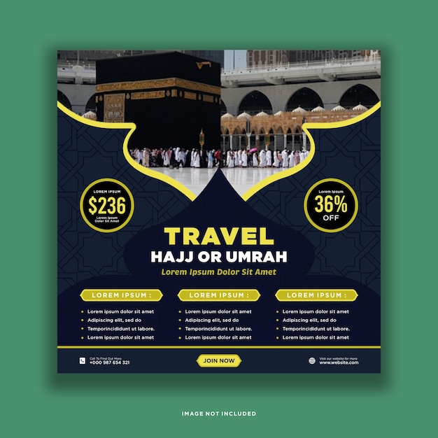 Hajj I Umrah Promocja Szablon Postu W Mediach Społecznościowych Instagram