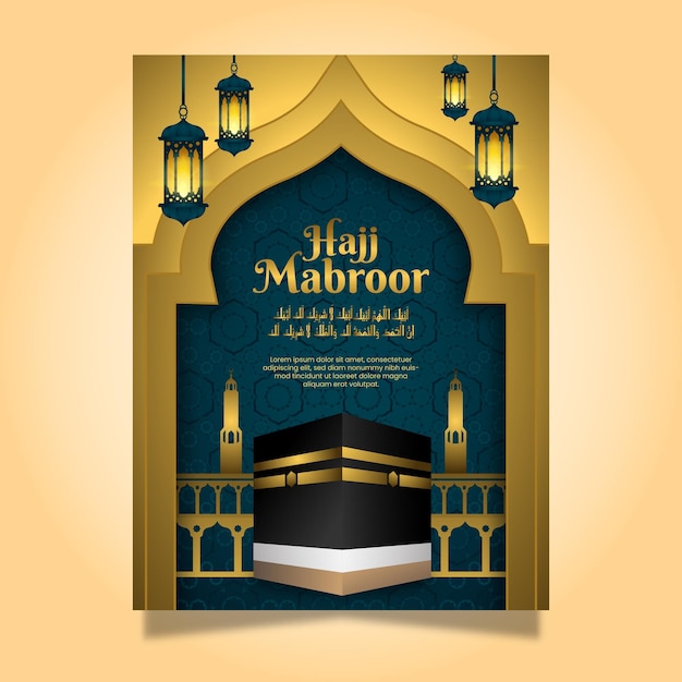 Plik wektorowy hajj pionowy plakat